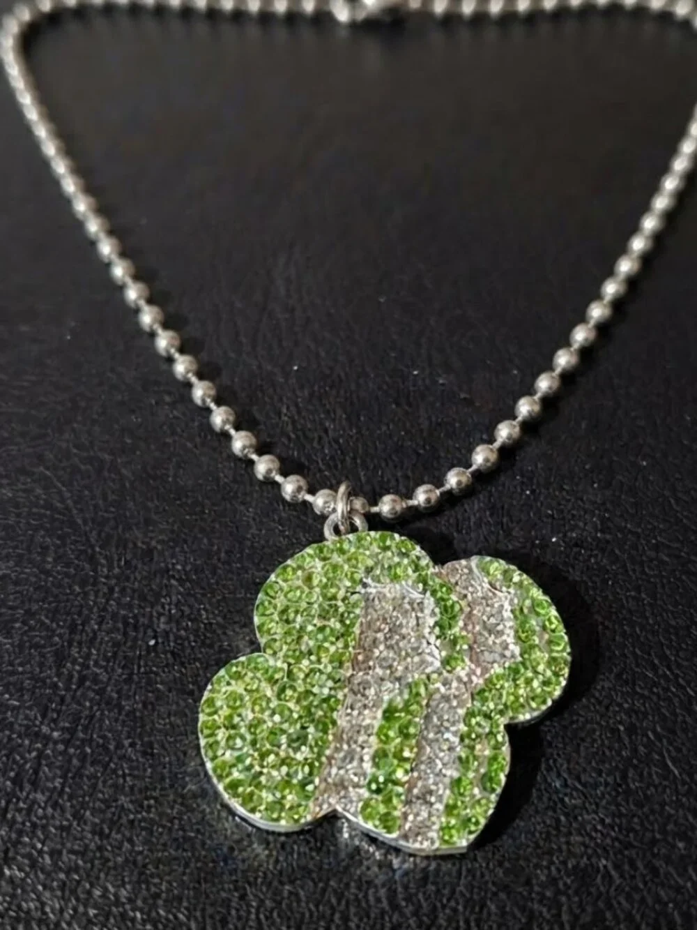 New rhinestone Girls Scout bead ball chain necklace